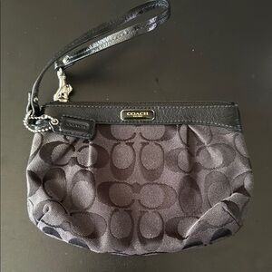 Coach Black Clutch Wristlet with Signature Design
